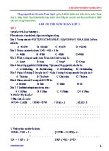 Tổng hợp đề ôn thi môn Toán Lớp 3